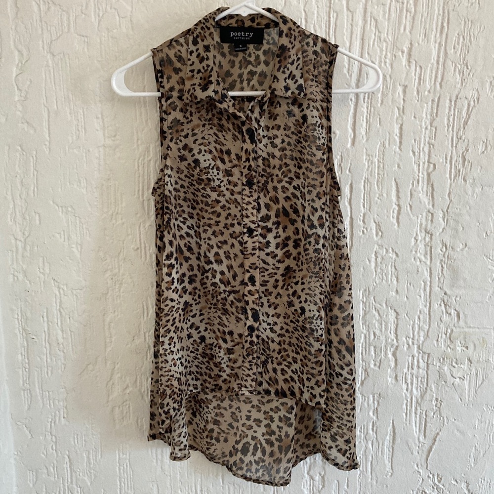 Poetry Animal Print Blouse Size Small